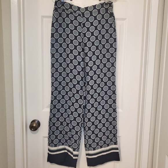 Ann Taylor Wide Leg High Rise Circle Dots Pants 2 Ankle NWT Straight - Picture 2 of 11